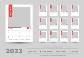 vägg kalender 2023 mall vektor