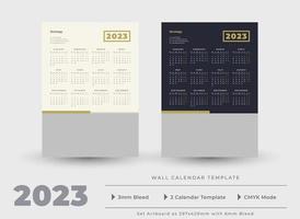 2023 vägg kalender mall vektor