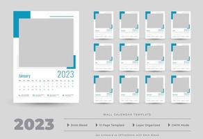 2023 vägg kalender mall vektor