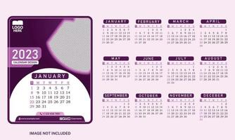 ny år kalender 2023 senast design vektor