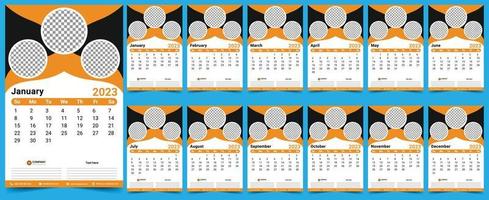 Kalender für 2023, Kalender 2023, Plakatkalender 2023 vektor