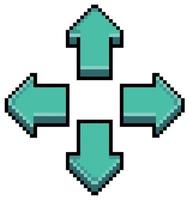 pixel konst video spel riktning pil knapp, riktning nyckel vektor ikon för 8bit spel på vit bakgrund