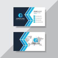 elegant minimal blå företag kort mall vektor
