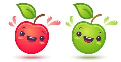 röda och gröna äpplen vektor