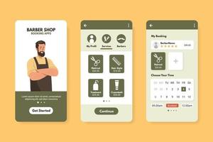 Vorlage für Friseursalon-Buchungs-Apps vektor