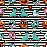 Halloween Musterdesign im Cartoon-Comic-Stil. vektor