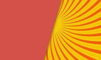 roter orange gelber abstrakter Vektor, der Arthintergrundhintergrund mit Strahlen überlappt. Vektor-Illustration Retro-Grunge mit einem weißen Kreis Hintergrund. abstraktes Sunburst-Design. Vintage aufgehende Sonne vektor