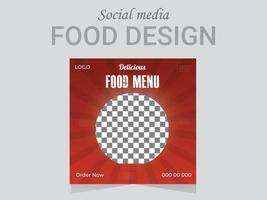 Social-Media-Food-Design-Vorlage, Vektor-Poster-Design-Layout. modernes Lebensmitteldesign eps-Dateiformat. vektor
