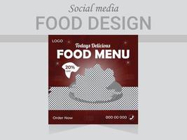 vektor social media posta design mall. modern restaurang och snabb mat affisch layout.