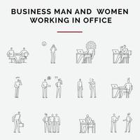 företag man och kvinnor arbetssätt i kontor vektor