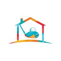 Home-Golf-Vektor-Logo-Design. Design des Golfclub-Inspirationslogos. vektor