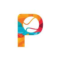 Buchstabe p Tennis-Vektor-Logo-Design. Vektordesign-Vorlagenelemente für Ihr Sportteam oder Ihre Corporate Identity. vektor