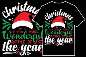 typografischer t-shirt-designvektor für weihnachten. weihnachten ist die schönste zeit des jahres vektor