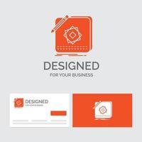 företag logotyp mall för design. app. logotyp. Ansökan. design. orange besöker kort med varumärke logotyp mall. vektor