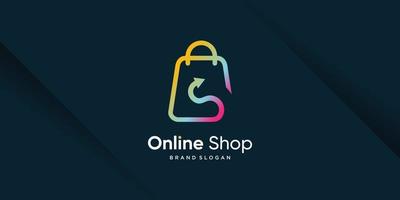 Online-Shop-Logo-Design mit modernem Kreativkonzept vektor