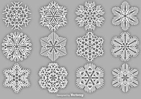 Set med Vector White Snowflakes