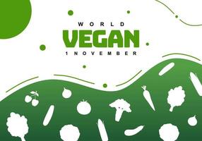 värld vegan dag bakgrund med vegetabiliska berömd på november 1 st. vektor