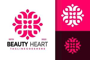 Beauty-Herz-Logo-Design, Markenidentitäts-Logos-Vektor, modernes Logo, Logo-Designs-Vektor-Illustrationsvorlage vektor
