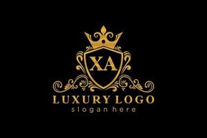 första xa brev kunglig lyx logotyp mall i vektor konst för restaurang, kungligheter, boutique, Kafé, hotell, heraldisk, Smycken, mode och Övrig vektor illustration.