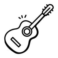 eine fesselnde Doodle-Ikone der Gitarre vektor