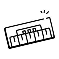 Laden Sie das praktische Doodle-Symbol des Klaviers herunter vektor