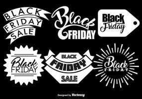 Vector Set von 6 Black Friday Abzeichen