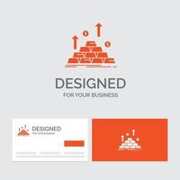 Business-Logo-Vorlage für Gold. Münze. Kasse. Geld. Wachstum. orange visitenkarten mit markenlogo-vorlage. vektor