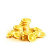 vektor mynt ikon av gyllene dollar mynt cent lugg