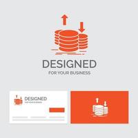 Business-Logo-Vorlage für Münzen. Finanzen. Hauptstadt. Gold. Einkommen. orange visitenkarten mit markenlogo-vorlage. vektor