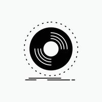 Rabatt. dj. Grammophon. Aufzeichnung. Vinyl-Glyphen-Symbol. vektor isolierte illustration