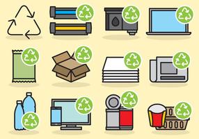 Nette Recycling Icons vektor