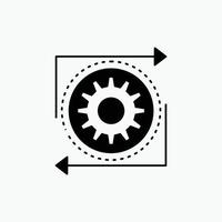 Geschäft. Ausrüstung. Management. Betrieb. Glyphensymbol verarbeiten. vektor isolierte illustration