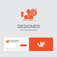 Business-Logo-Vorlage für den Erfolg. Benutzer. Ziel. erreichen. Wachstum. orange visitenkarten mit markenlogo-vorlage. vektor