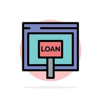 Kredit-Internet-Darlehen Geld online abstrakte Kreis Hintergrund flache Farbe Symbol vektor