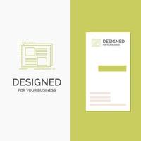 företag logotyp för innehåll. design. ram. sida. text. vertikal grön företag .besöker kort mall. kreativ bakgrund vektor illustration