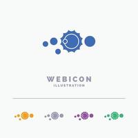 Solar. System. Universum. Sonnensystem. Astronomie 5-farbige Glyphen-Web-Icon-Vorlage isoliert auf Weiß. Vektor-Illustration vektor