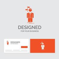 Business-Logo-Vorlage für Pfeil. Auswahl. wählen. Entscheidung. Richtung. orange visitenkarten mit markenlogo-vorlage. vektor