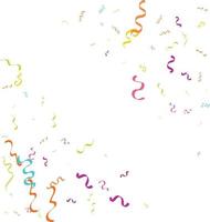 buntes Konfetti. vektor festliche illustration des fallenden glänzenden konfettis lokalisiert auf transparentem weißem hintergrund. Urlaub dekoratives Lametta-Element für Design