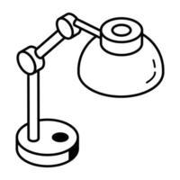 Tischlampe isometrisches Umriss-Icon-Design vektor
