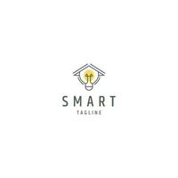 Home Bulb Smart Line Logo Symbol Designvorlage vektor