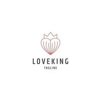 Liebe König Linie Logo Symbol Design Vorlage flachen Vektor