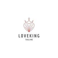 Liebe König Linie Logo Symbol Design Vorlage flachen Vektor