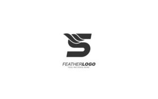 s logotyp vinge för identitet. fjäder mall vektor illustration för din varumärke.