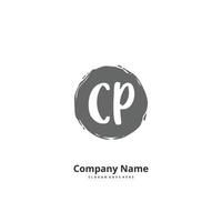 cp Anfangshandschrift und Signatur-Logo-Design mit Kreis. schönes design handgeschriebenes logo für mode, team, hochzeit, luxuslogo. vektor