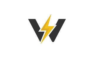 w-Logo-Energievektor für Identitätsunternehmen. Anfangsbuchstabe Thunder Template Vector Illustration für Ihre Marke.
