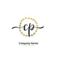 cp Anfangshandschrift und Signatur-Logo-Design mit Kreis. schönes design handgeschriebenes logo für mode, team, hochzeit, luxuslogo. vektor