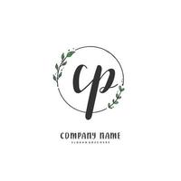 cp Anfangshandschrift und Signatur-Logo-Design mit Kreis. schönes design handgeschriebenes logo für mode, team, hochzeit, luxuslogo. vektor