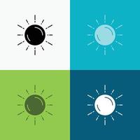 Sonne. Platz. Planet. Astronomie. Wettersymbol über verschiedenen Hintergrund. Design im Glyphen-Stil. entwickelt für Web und App. eps 10-Vektorillustration vektor