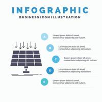 Solar. Tafel. Energie. Technologie. Smart-City-Infografik-Vorlage für Website und Präsentation. Glyph graues Symbol mit blauer Infografik-Stil-Vektorillustration. vektor