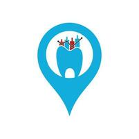 dental finansiera Karta stift form begrepp ikon logotyp. dental statistik vektor logotyp design mall.